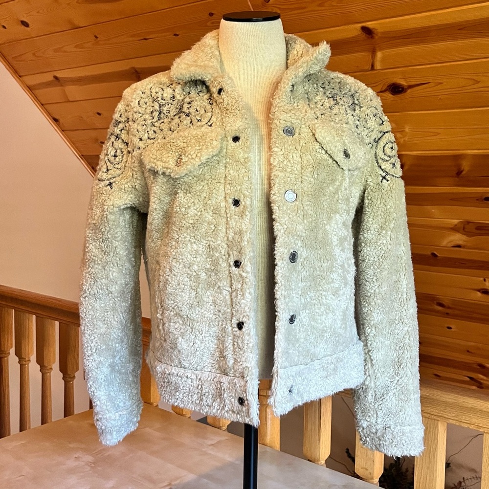 Lucky Brand Women's Sherpa Tomboy Trucker Jacket Size Small